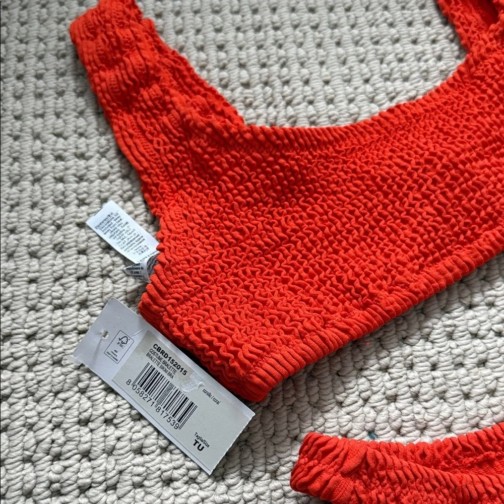 Yamamay Women's Orange Knit Bikini Set One Size - Picture 3 of 4
